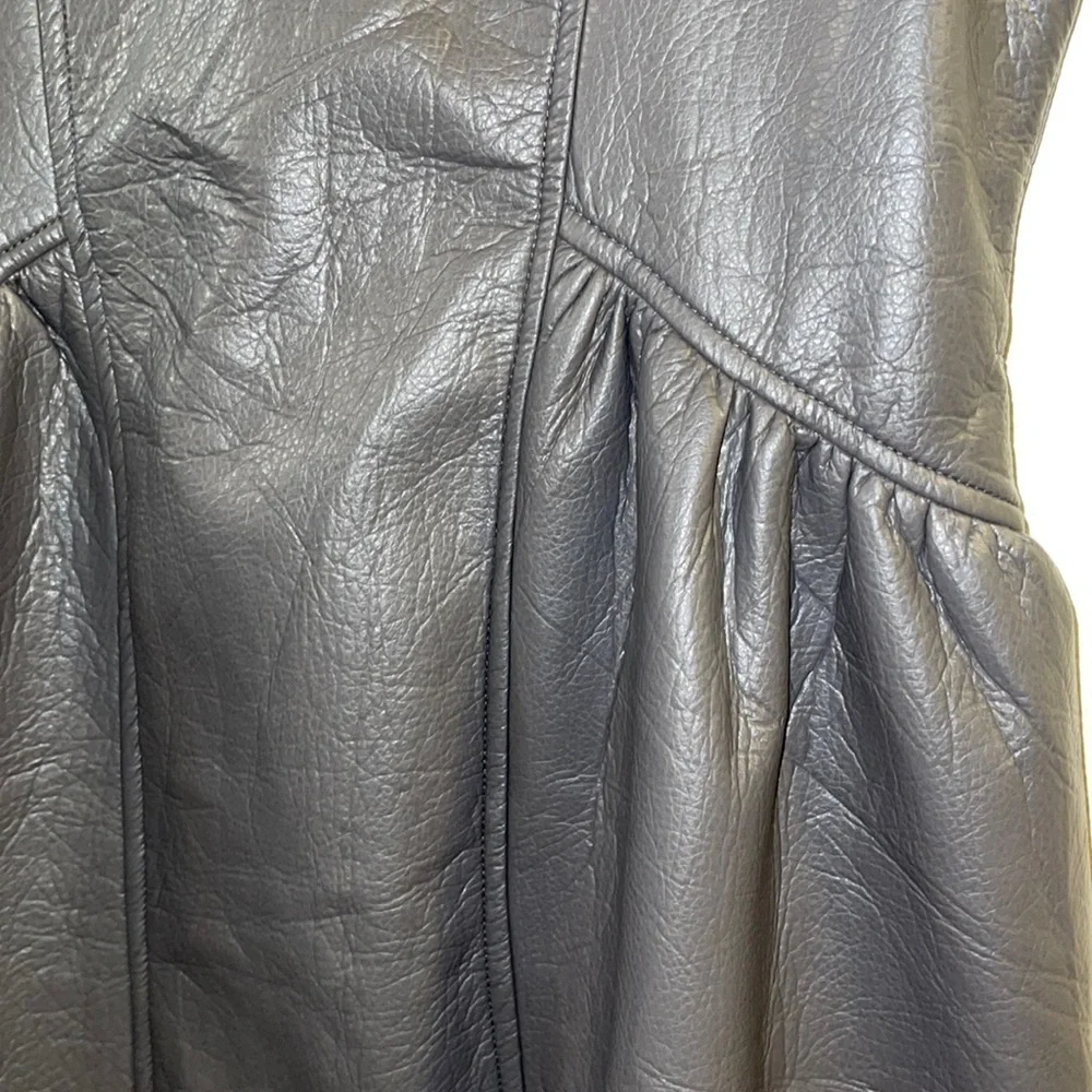 Minimal Girls PU Faux Leather Sleeveless Babydoll Dress Size 16 Youth